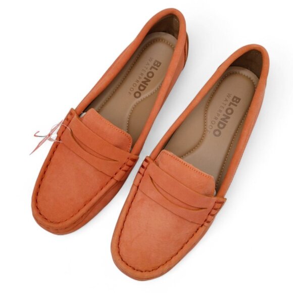 Blondo Shellby Women's Size 7.5 M Orange Suede Nubuck Waterproof Driver Loafer - Picture 8 of 13